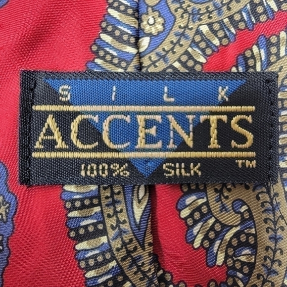 Silk Accents 100% Silk Men’s Long Traditional Neck tie Paisley Patterned Design - Picture 3 of 11